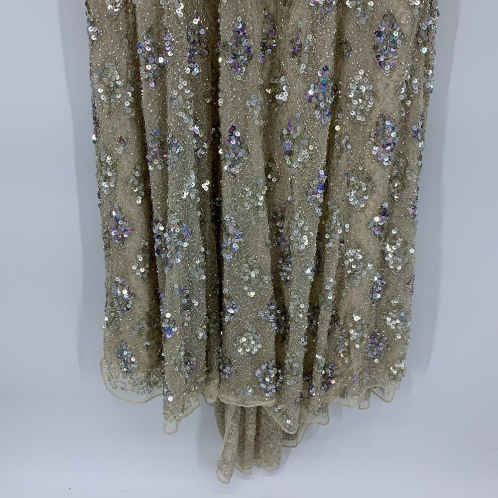 Mac Duggal Dress 5021 Geometric Embellished Evening Gown Long Sleeve - Picture 10 of 16